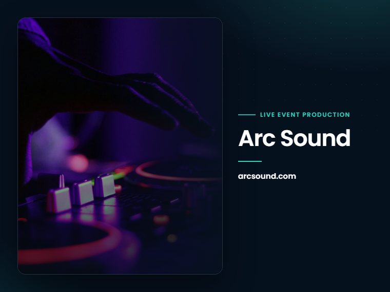 Arc Sound website: live event production