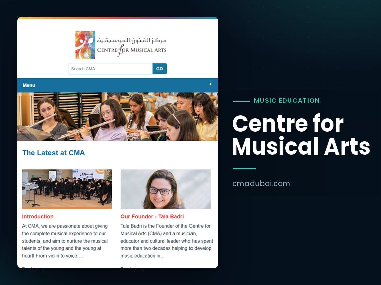 Centre for Musical Arts website: music education in Dubai